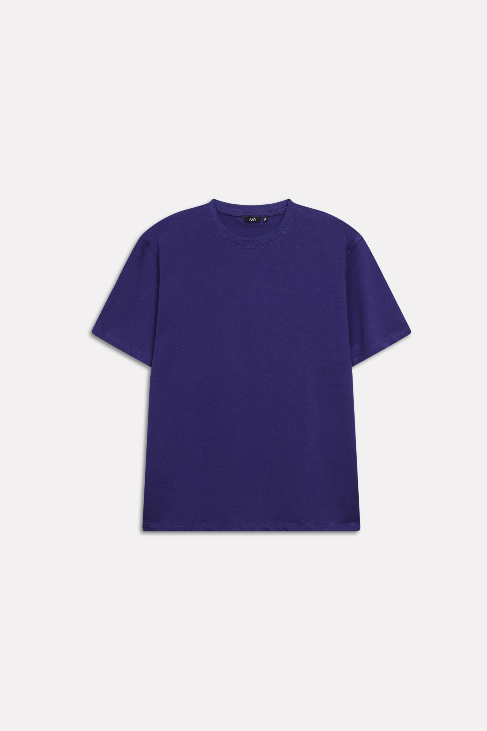 Navy drop shoulder cotton t-shirt, alternate angle, by SOLA Pakistan.