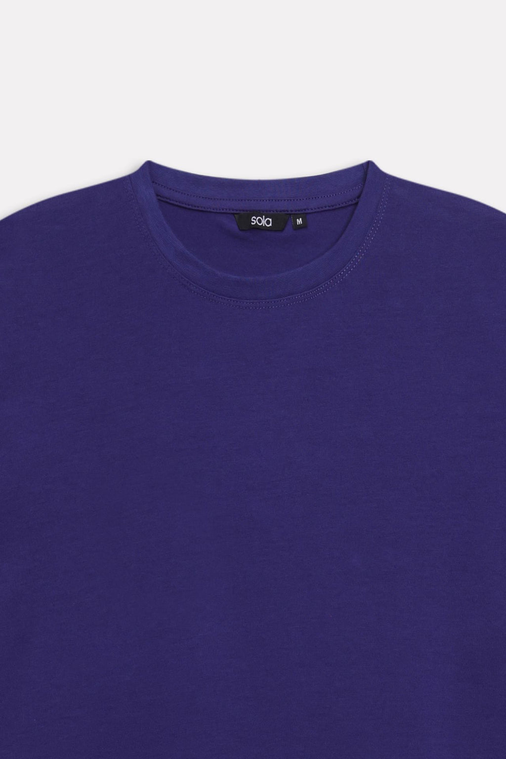 Additional view of the navy regular fit crew neck t-shirt, by SOLA Pakistan.