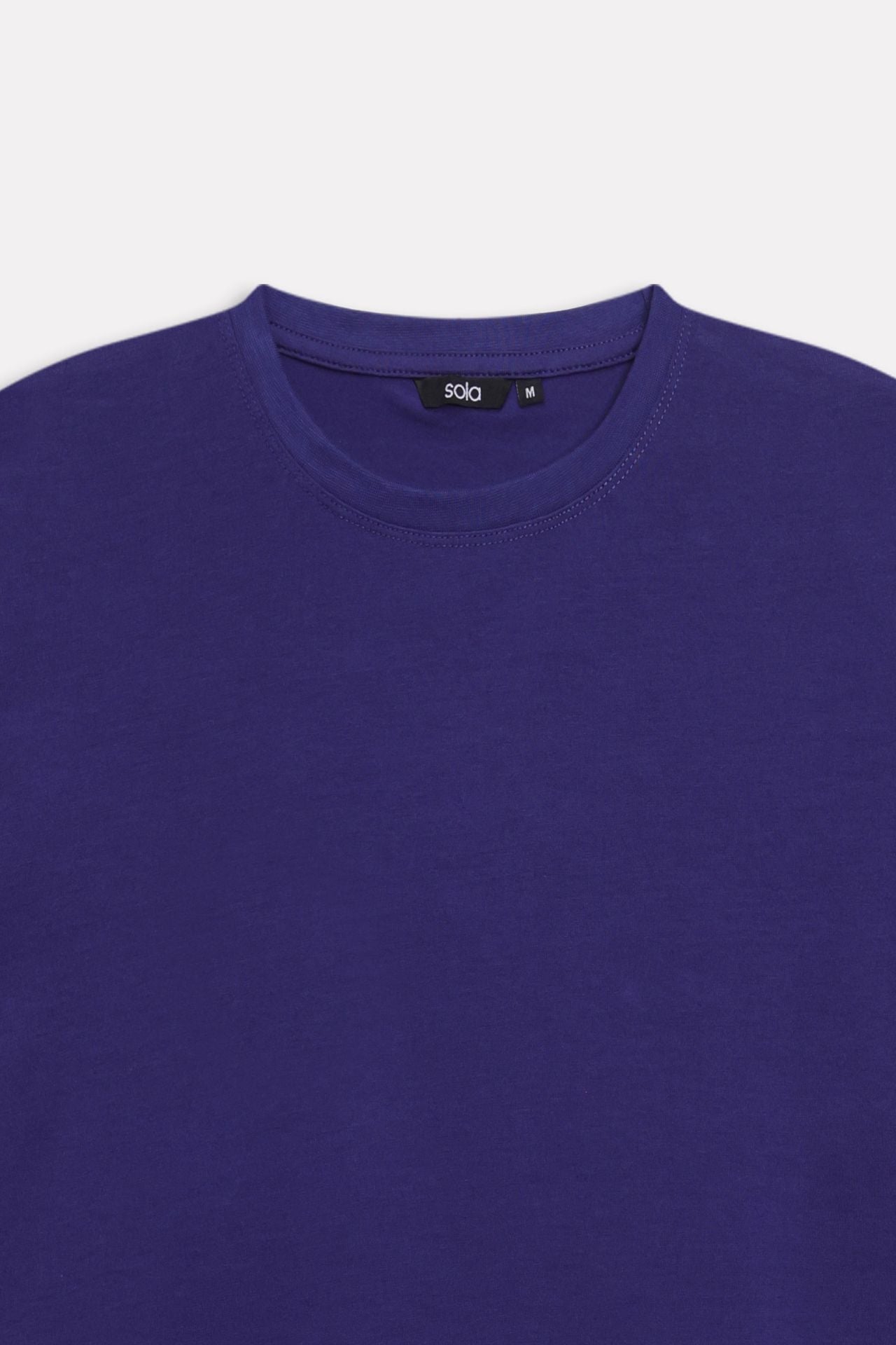 Additional view of the navy regular fit crew neck t-shirt, by SOLA Pakistan.