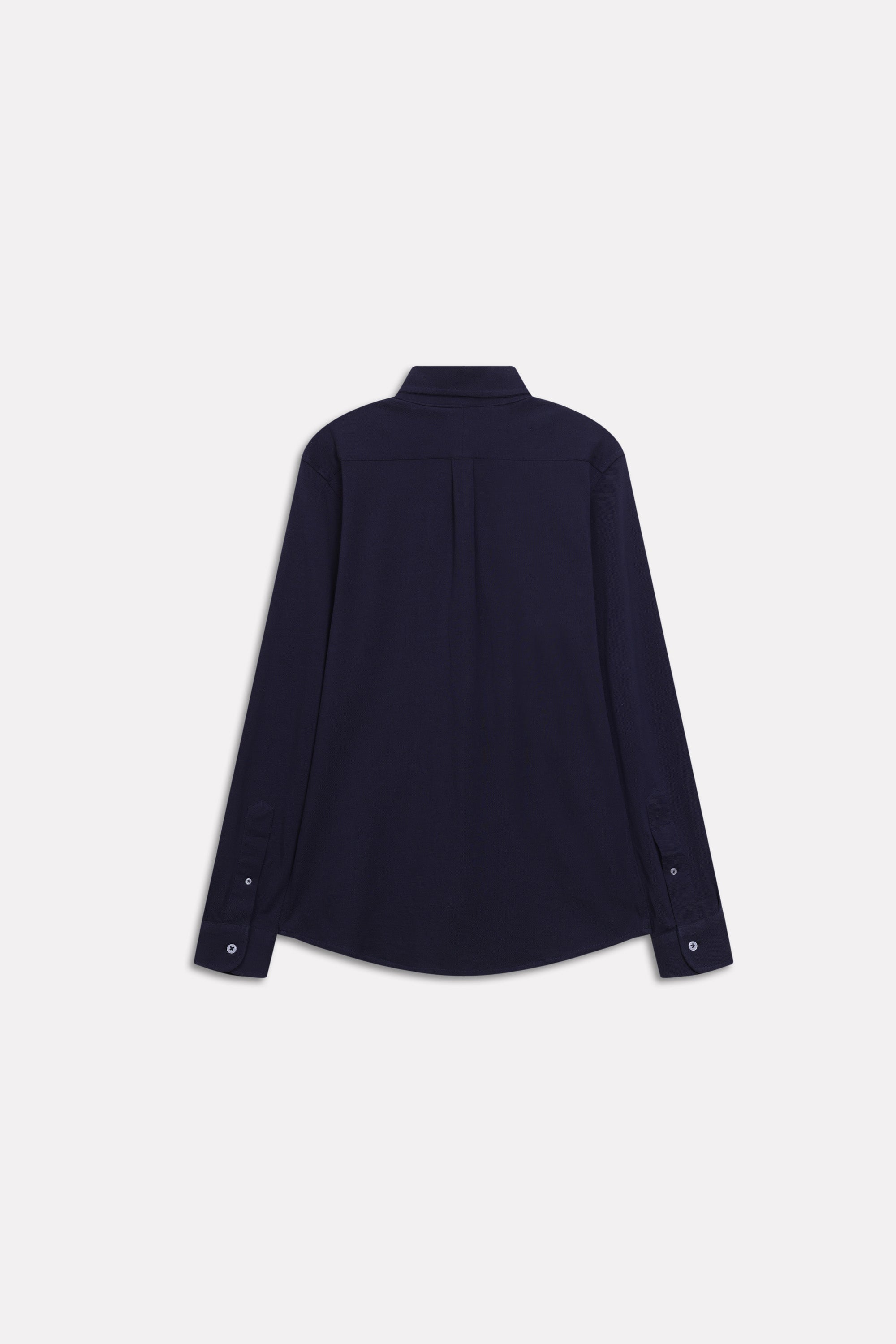 Additional view of the navy regular fit pique shirt, by SOLA Pakistan.