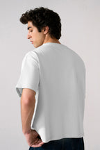 Off-white (cloud dancer) heavy weight cropped t-shirt shown in a styled fit, by SOLA Pakistan.