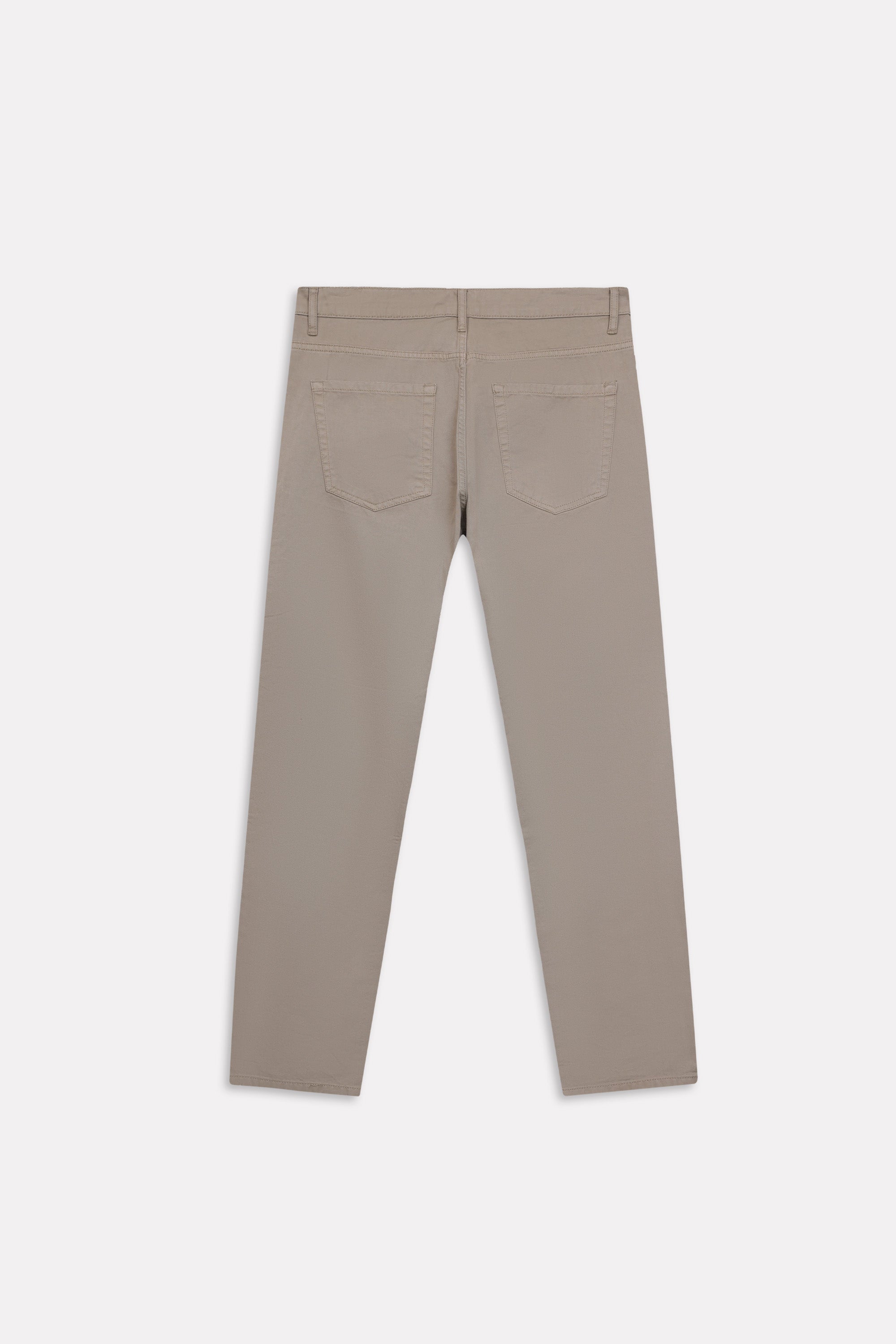 Texture and fabric detail, olive green (autumn green) garment-dyed casual trouser, by SOLA Pakistan.