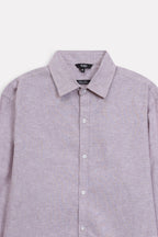 Additional view of the red cherry stripe relaxed fit striped shirt, by SOLA Pakistan.