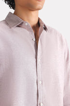 Flat lay of the red cherry stripe relaxed fit striped shirt, by SOLA Pakistan.