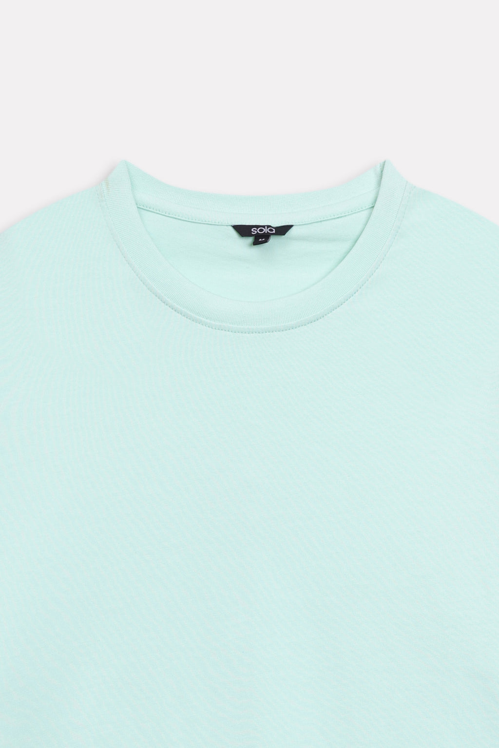 Additional view of the turquoise (tourquies) drop shoulder cotton t-shirt, by SOLA Pakistan.