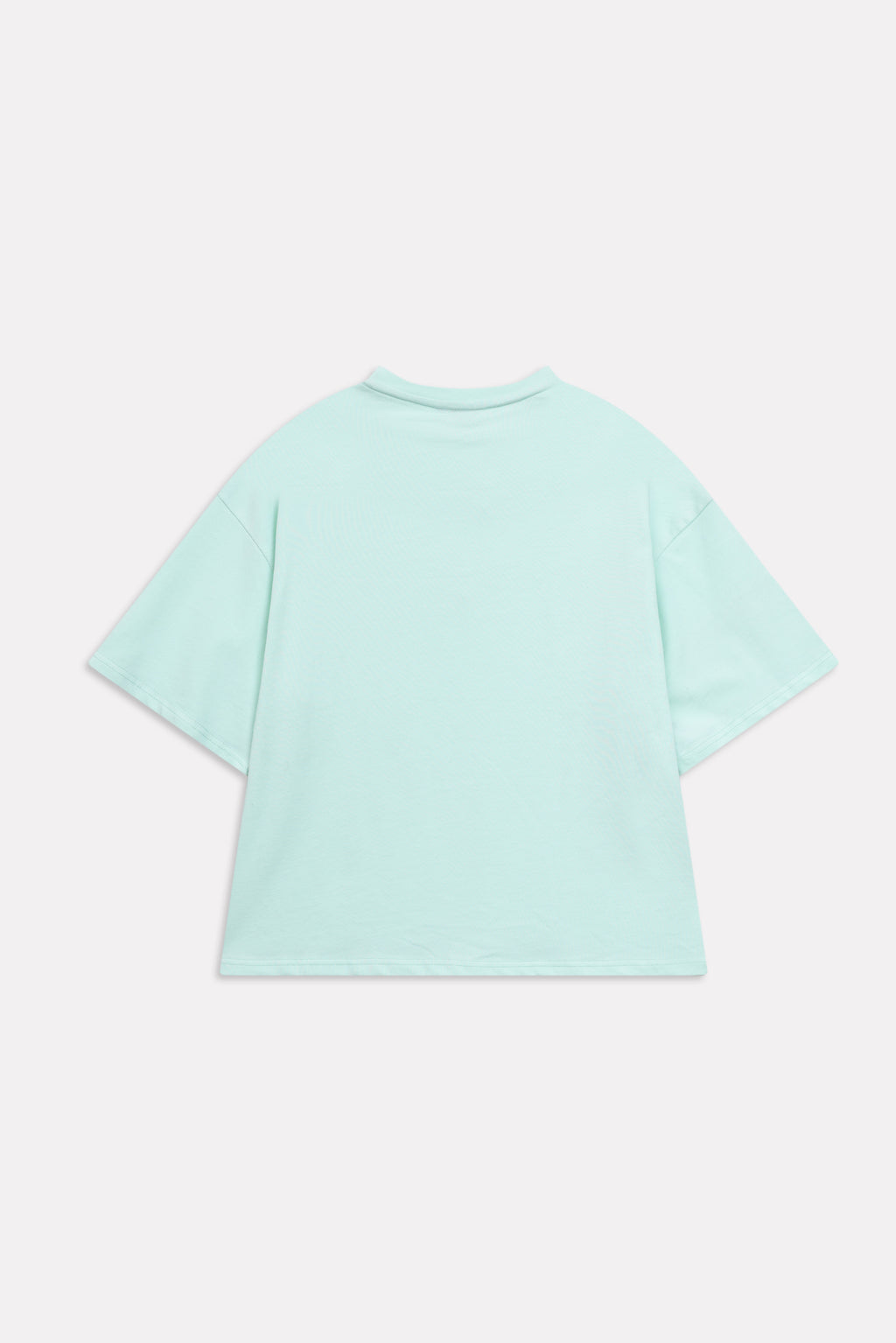 Additional view of the turquoise (tourquies) drop shoulder cotton t-shirt, by SOLA Pakistan.