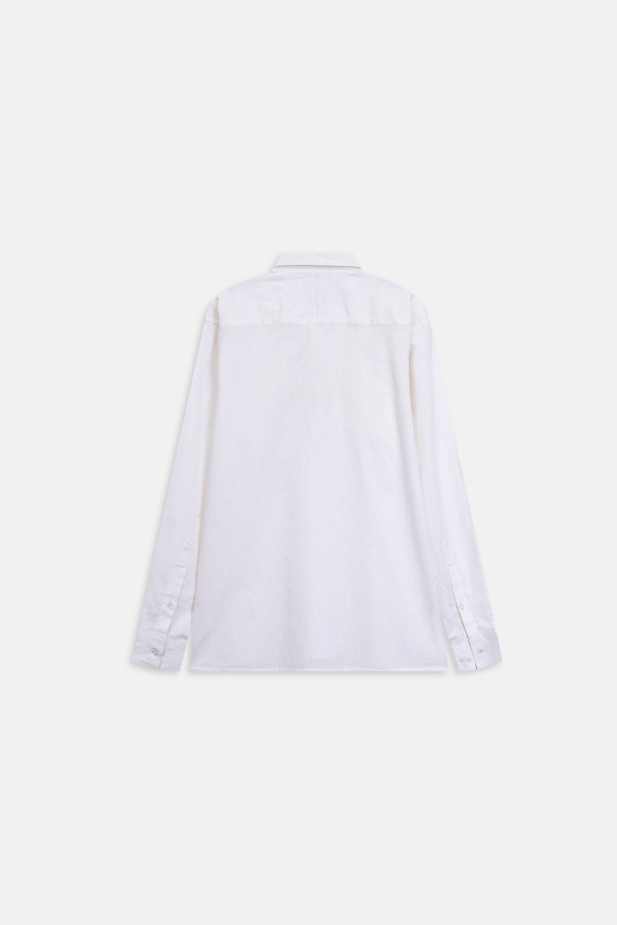 Additional view of the white pop over half-placket shirt, by SOLA Pakistan.