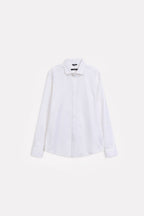 White premium cotline shirt, alternate angle, by SOLA Pakistan.