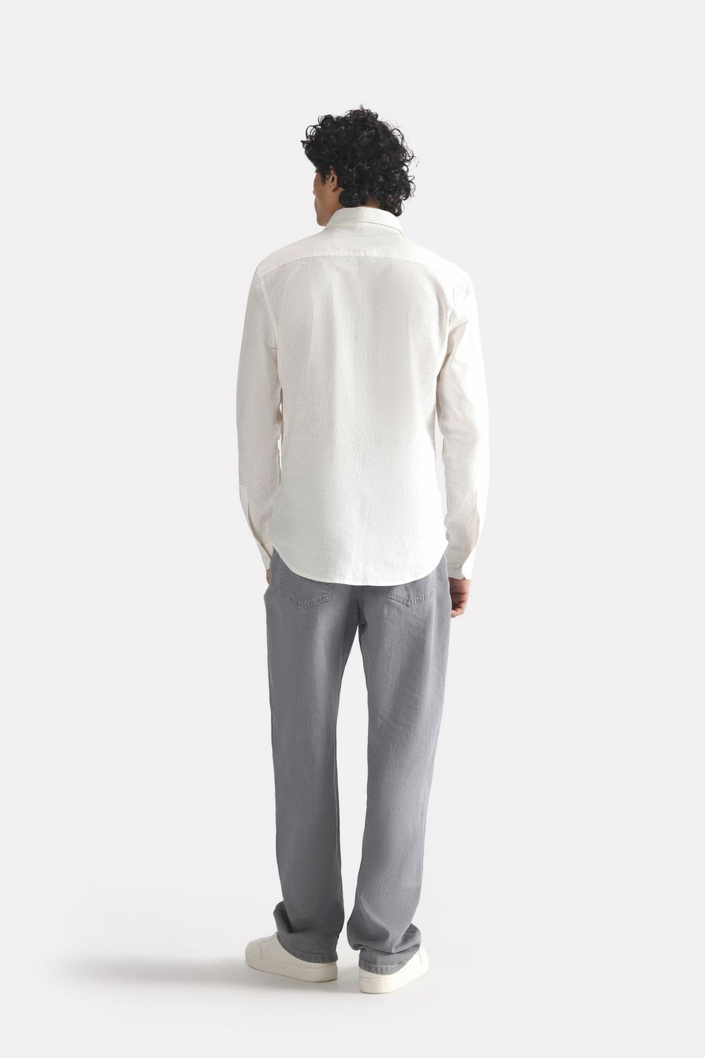 Flat lay of the white premium cotline shirt, by SOLA Pakistan.