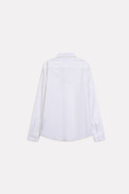 Texture and fabric detail, white premium cotline shirt, by SOLA Pakistan.