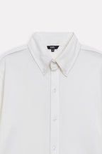 Additional view of the white regular fit pique shirt, by SOLA Pakistan.