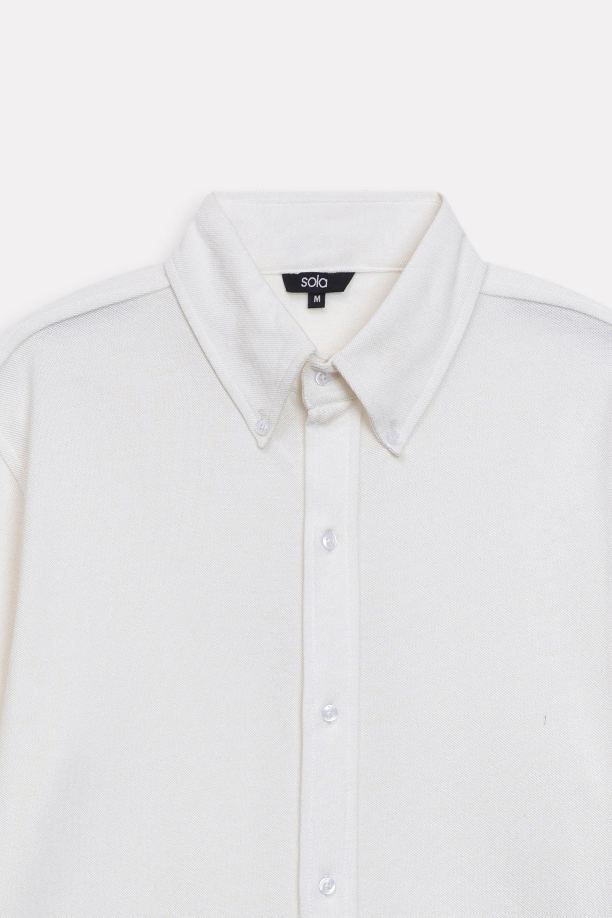 Additional view of the white regular fit pique shirt, by SOLA Pakistan.