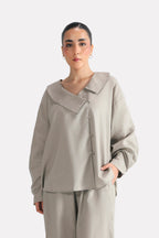 Structured Ensemble Top - Mid Grey