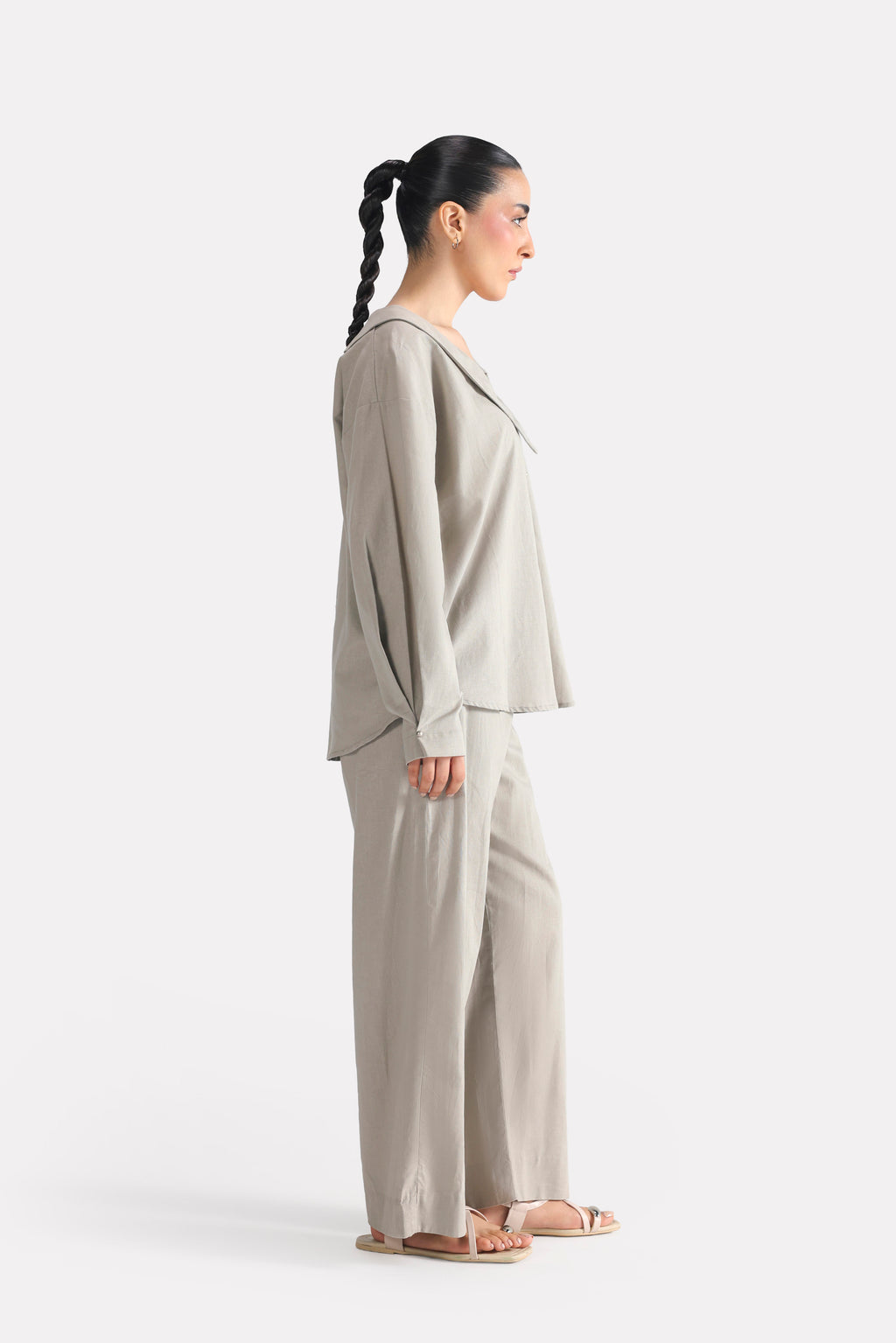 Structured Ensemble Top - Mid Grey