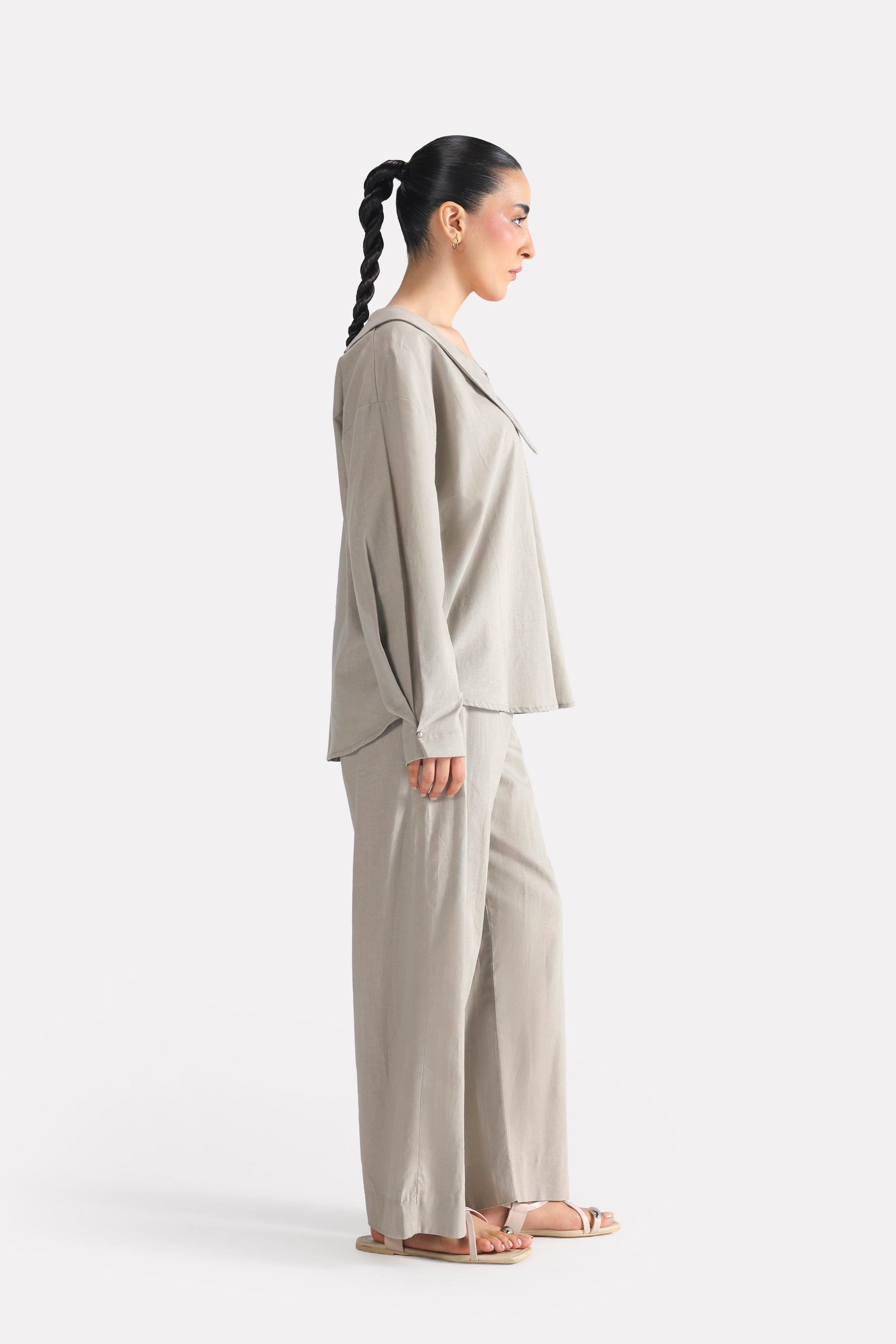 Structured Ensemble Top - Mid Grey