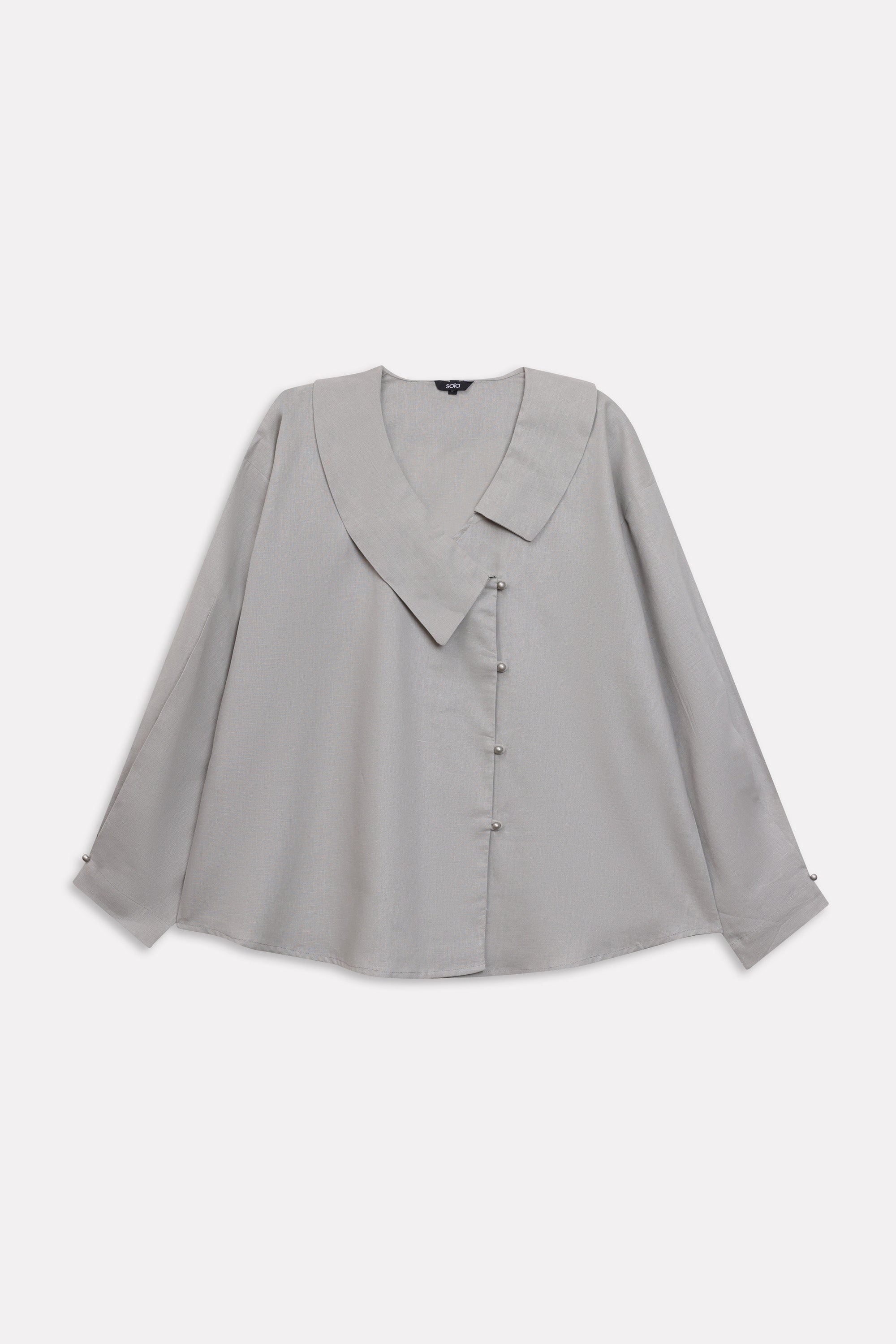 Structured Ensemble Top - Mid Grey