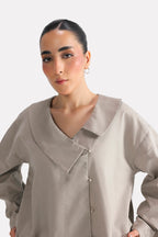 Structured Ensemble Top - Mid Grey