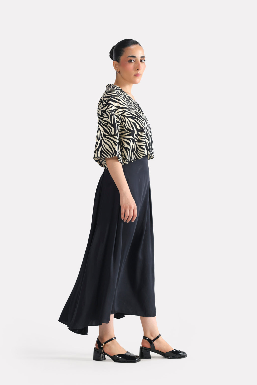 Structured Monochrome Top - White&Black