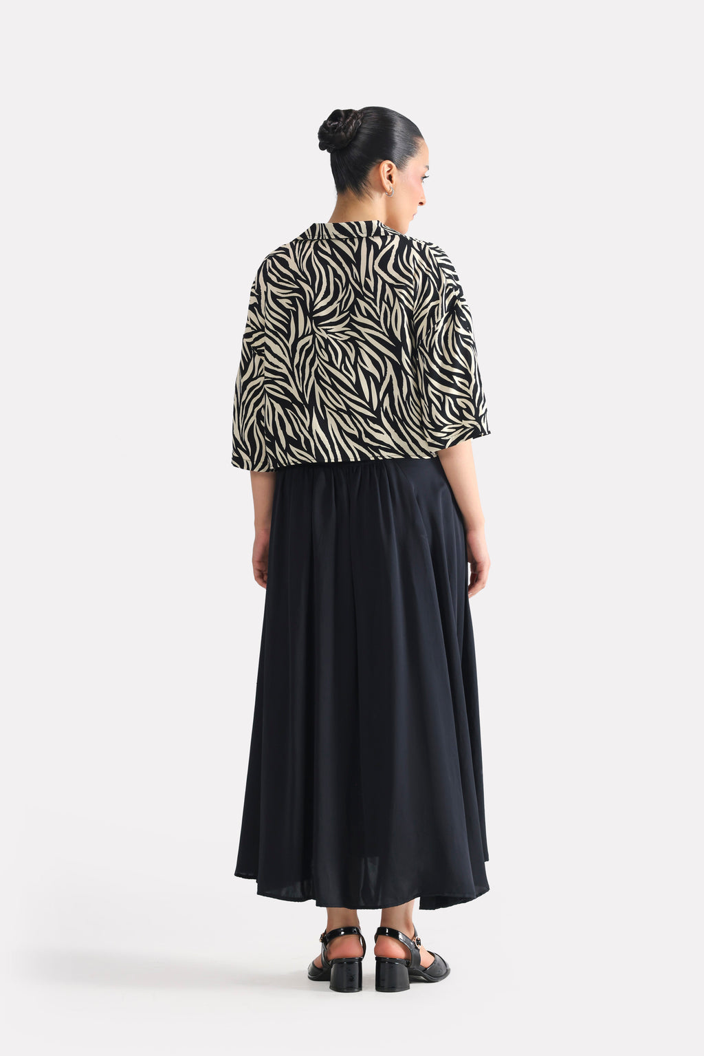 Structured Monochrome Top - White&Black