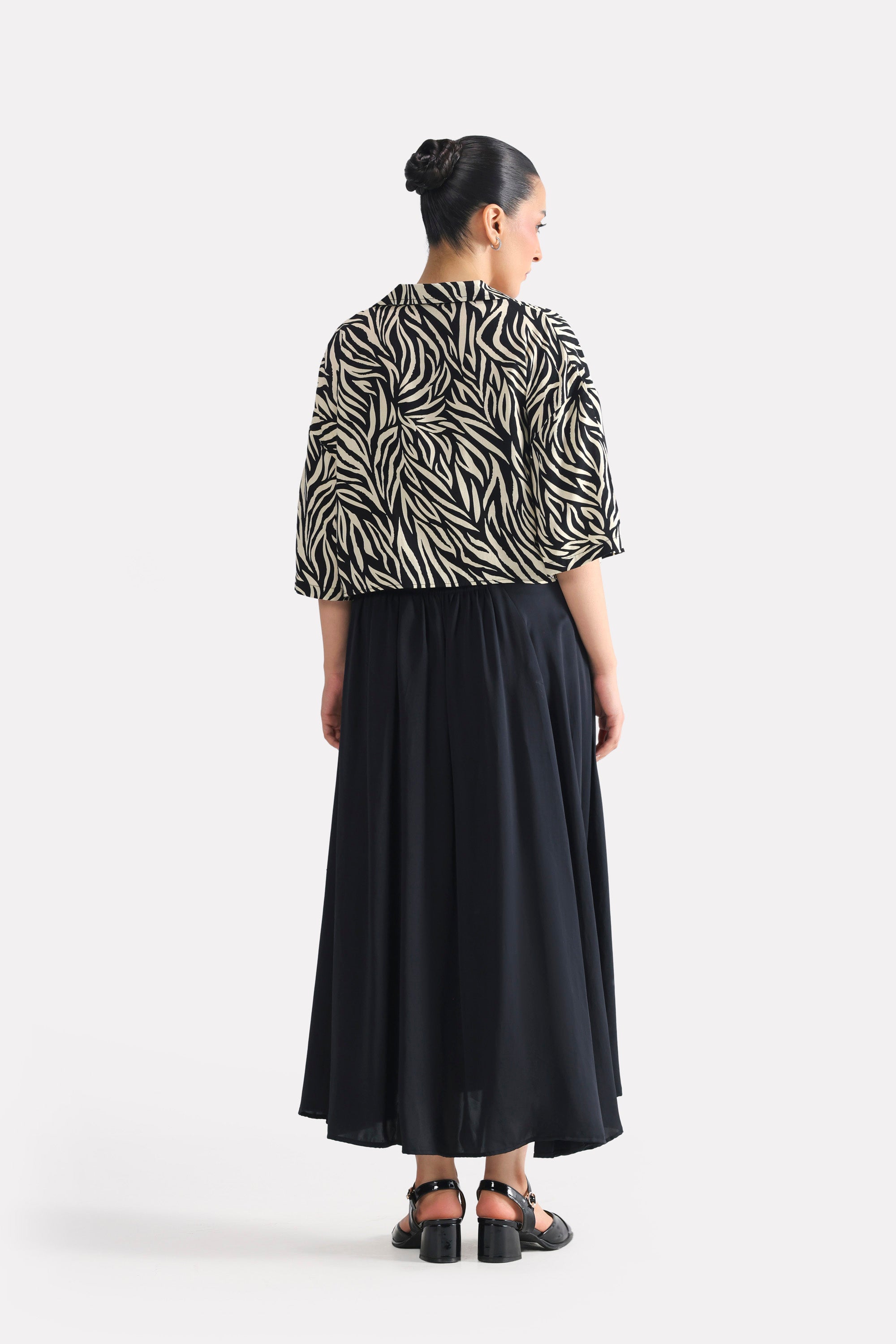 Structured Monochrome Top - White&Black