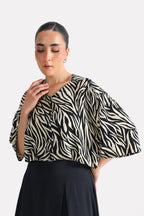 Structured Monochrome Top - White&Black