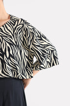 Structured Monochrome Top - White&Black