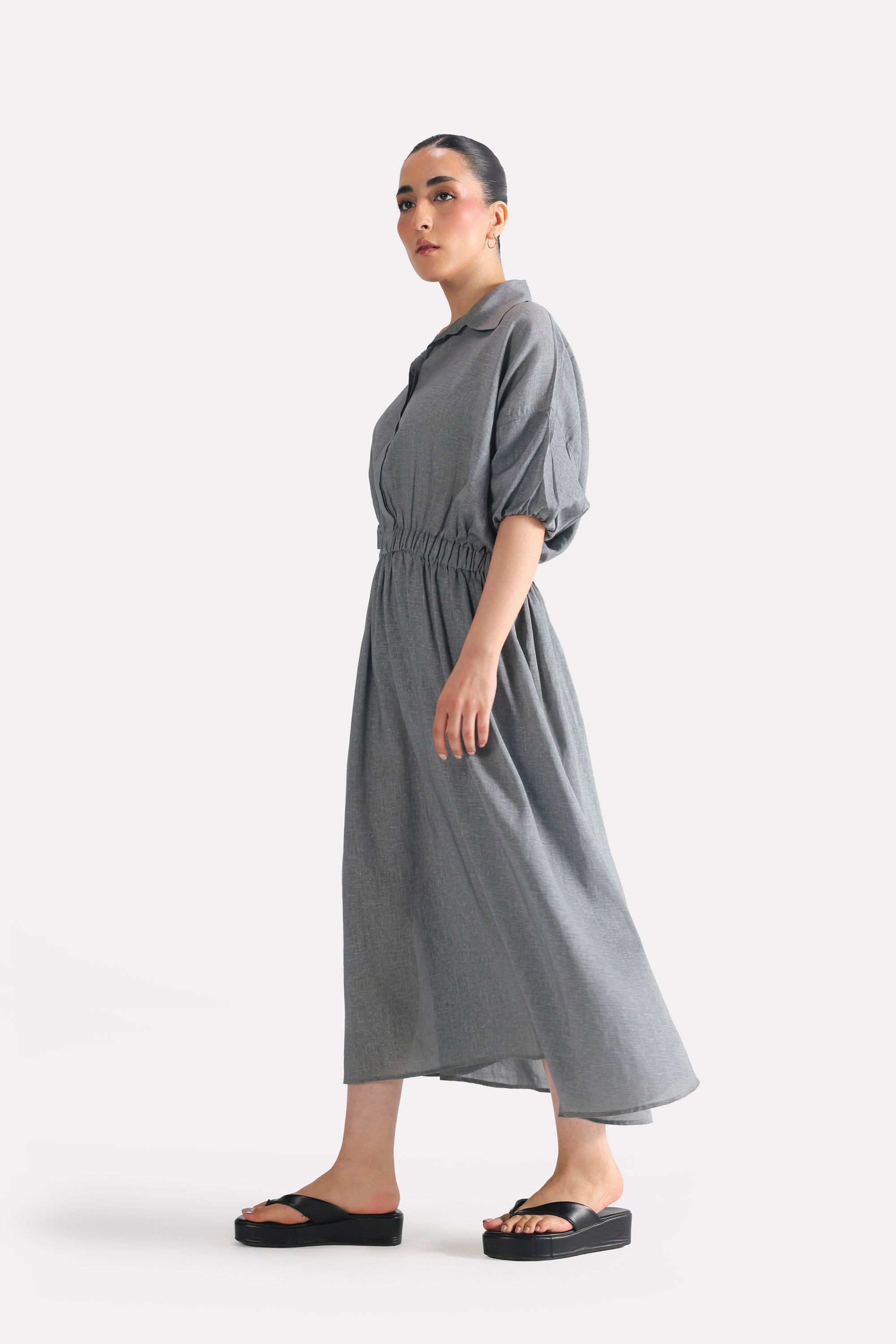 Structured Tailored Dress - Grey