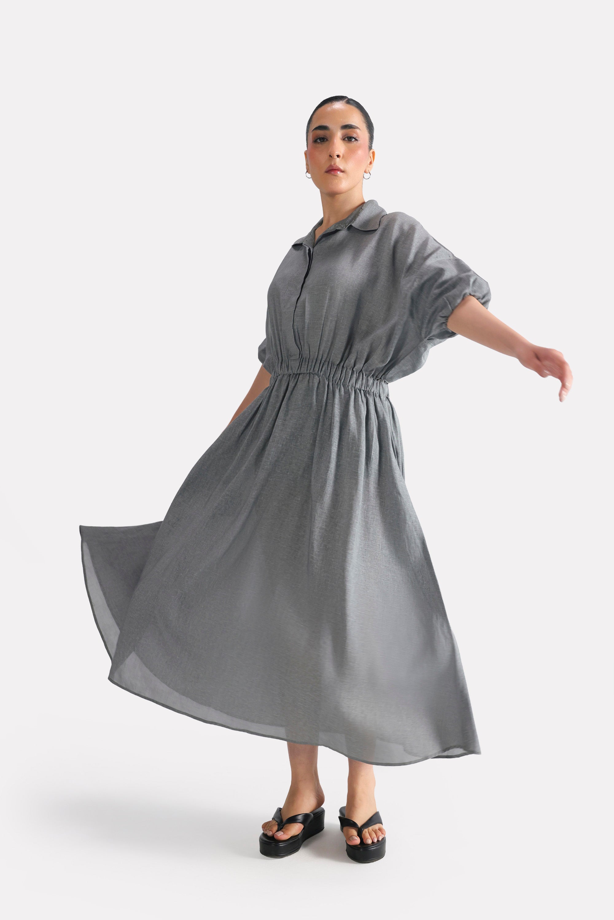 Structured Tailored Dress - Grey