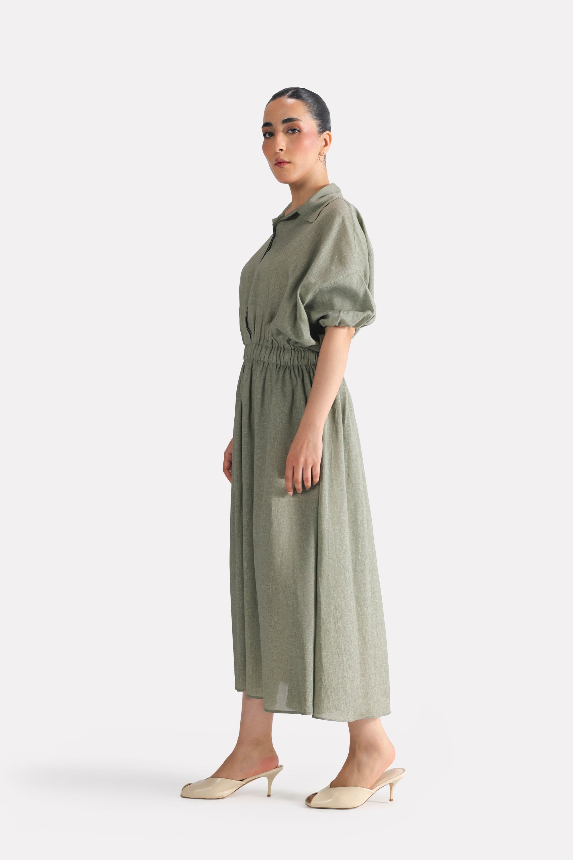Structured Tailored Dress - Matt Green