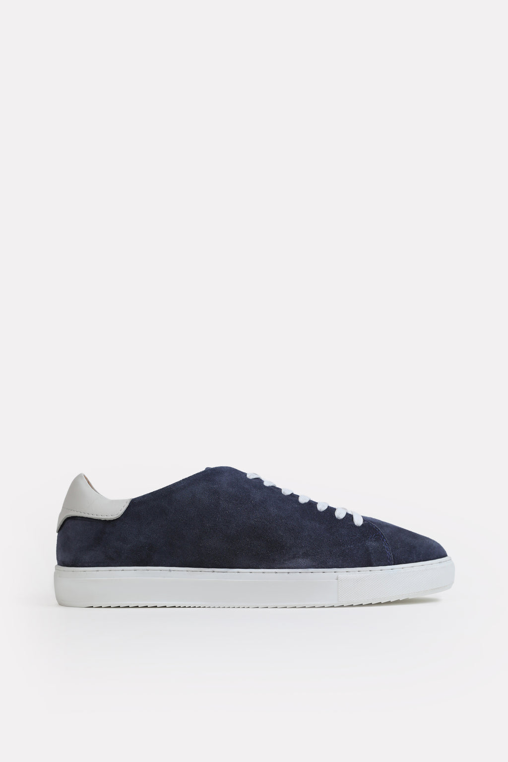 Suede Leather Trainers-Detailed Heel - Blue
