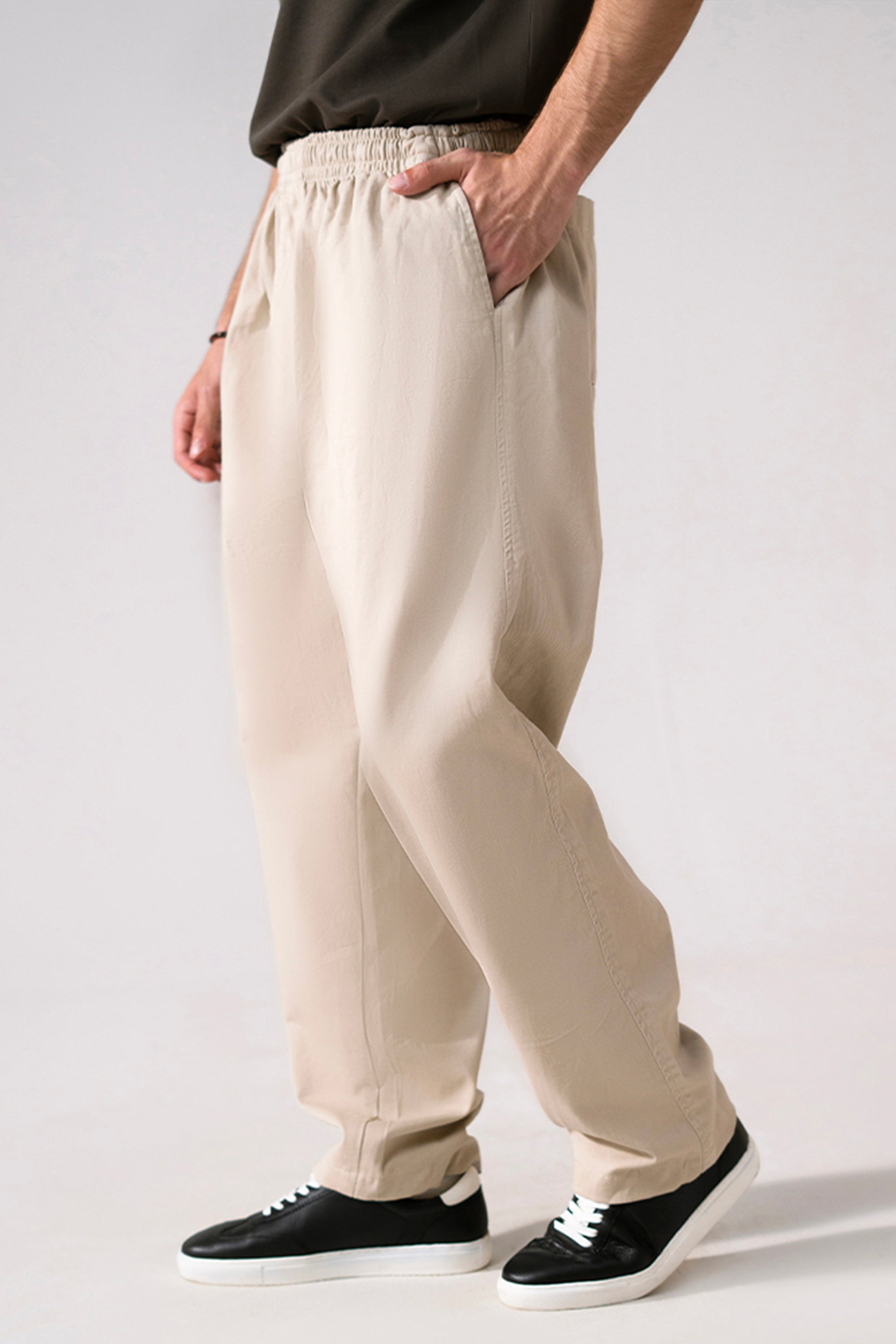 Tappered Ankle-Length Trouser - Beige
