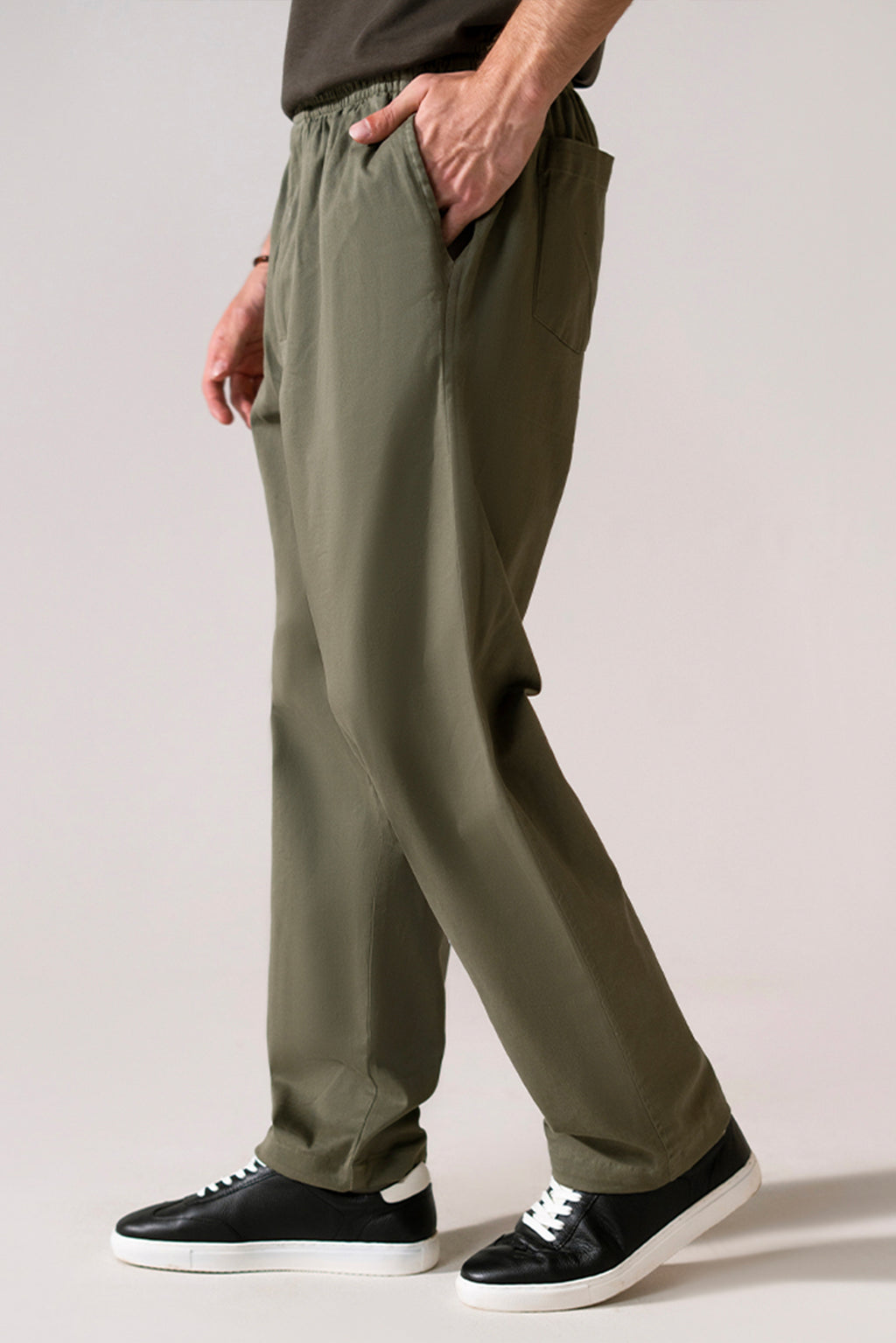 Tappered Ankle-Length Trouser - Olive
