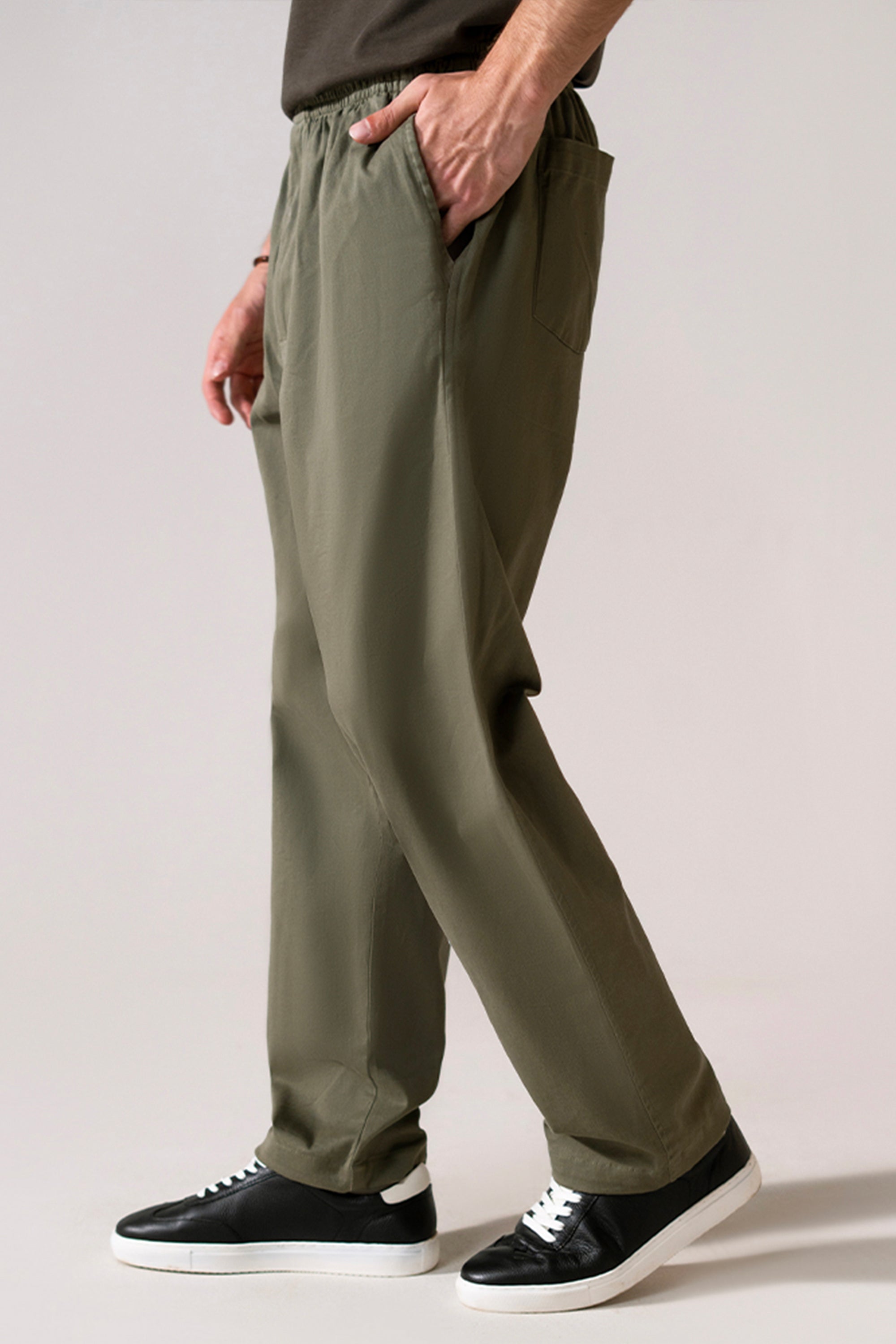 Tappered Ankle-Length Trouser - Olive