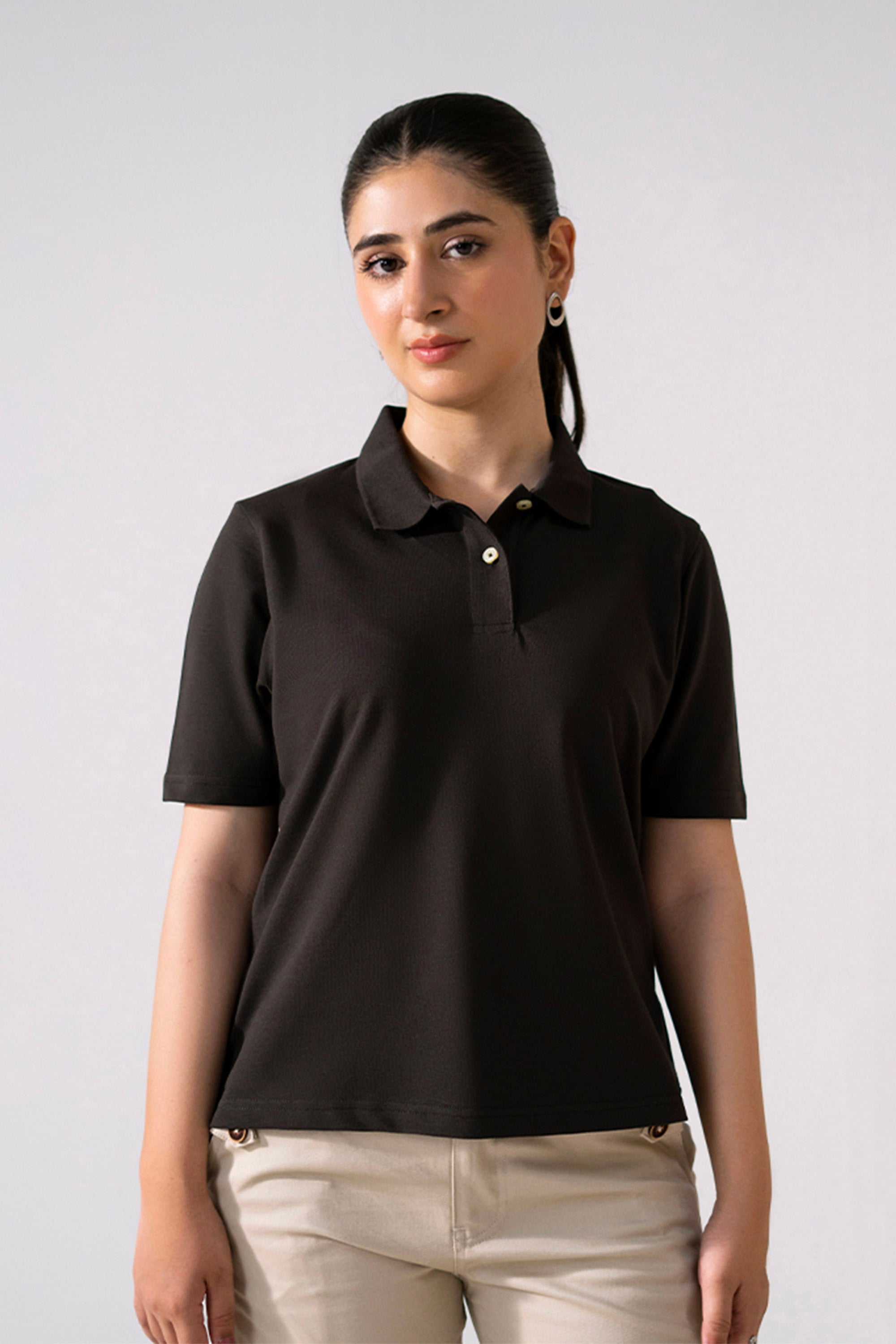 The Ease Pique Polo - Black