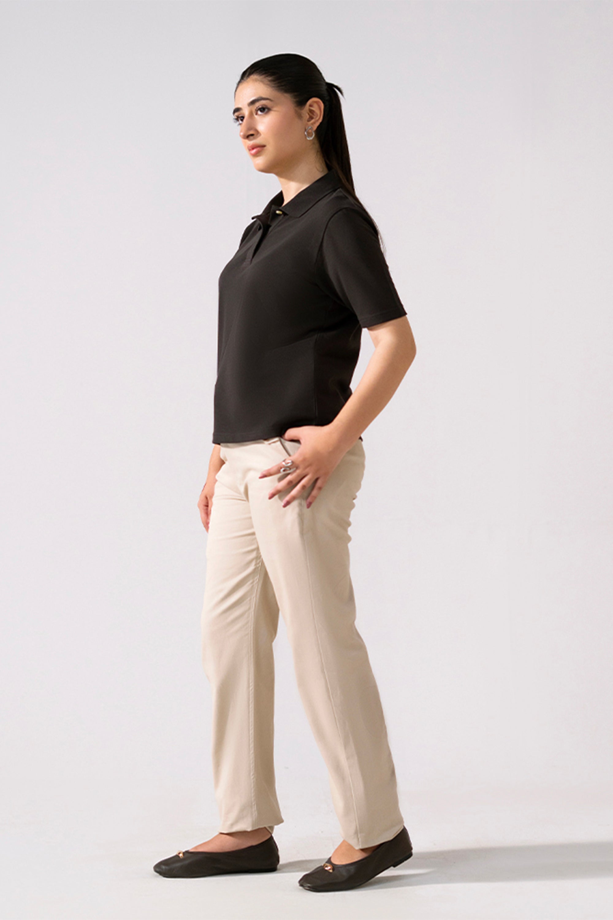 The Ease Pique Polo - Black