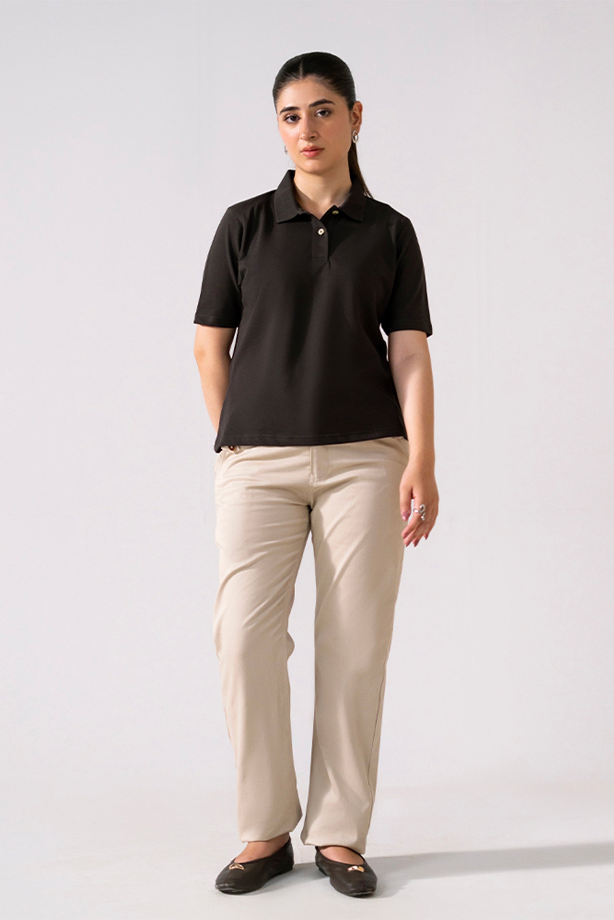 The Ease Pique Polo - Black