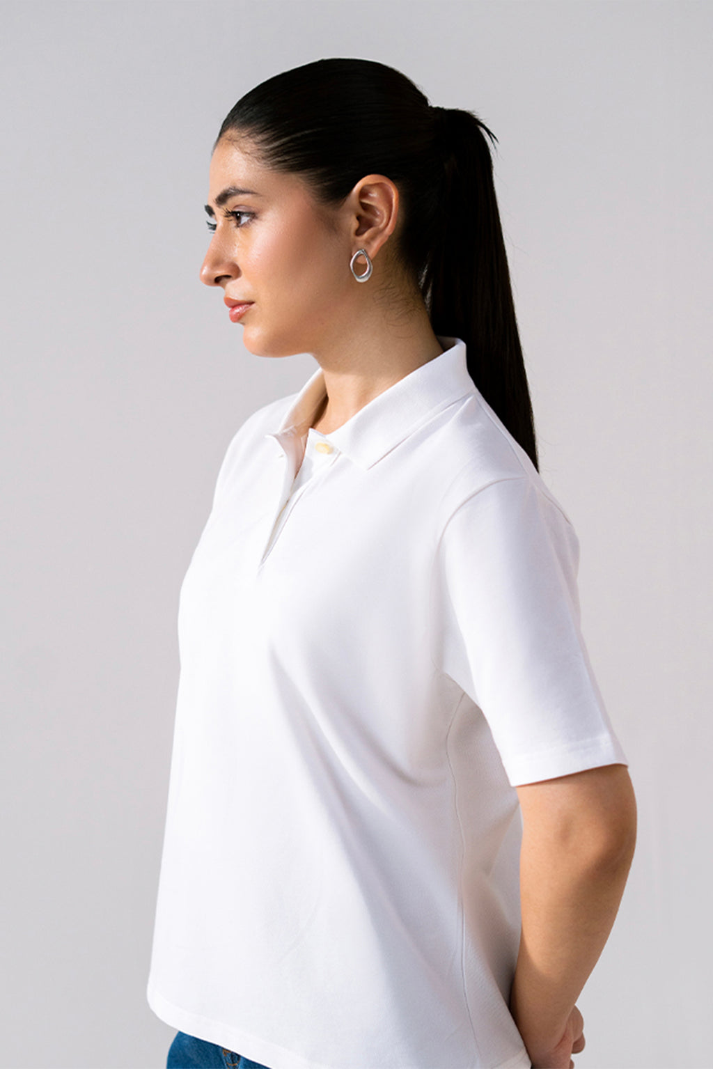 The Ease Pique Polo - White