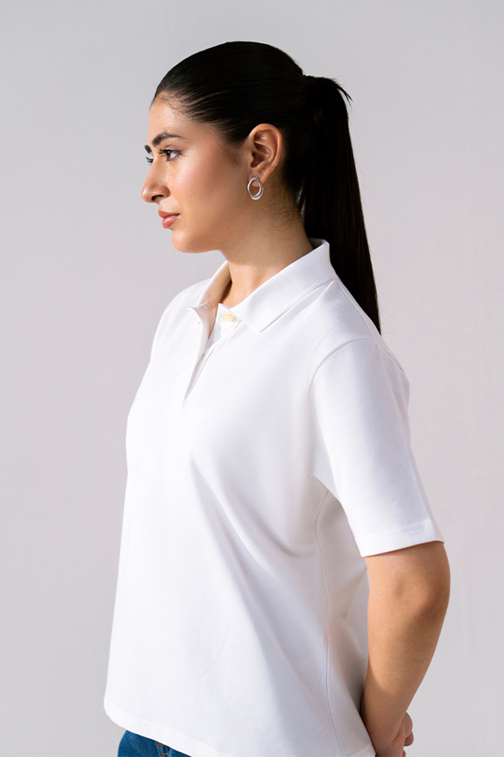 The Ease Pique Polo - White