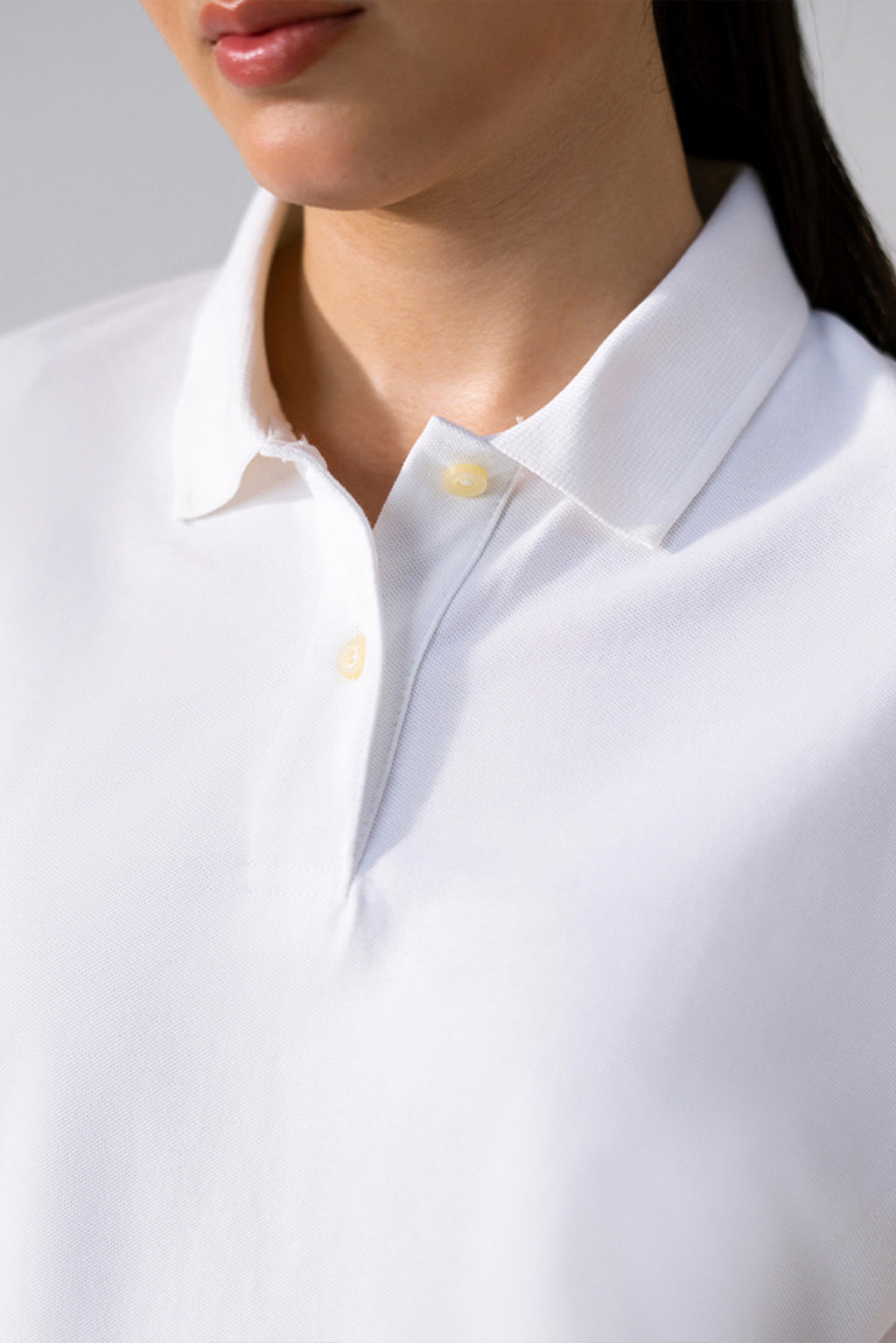 The Ease Pique Polo - White