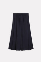 Twill Silk Midi Skirt - Black