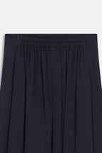 Twill Silk Midi Skirt - Black