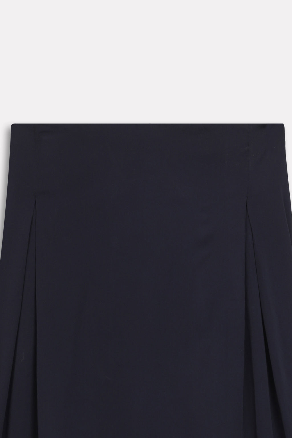 Twill Silk Midi Skirt - Black
