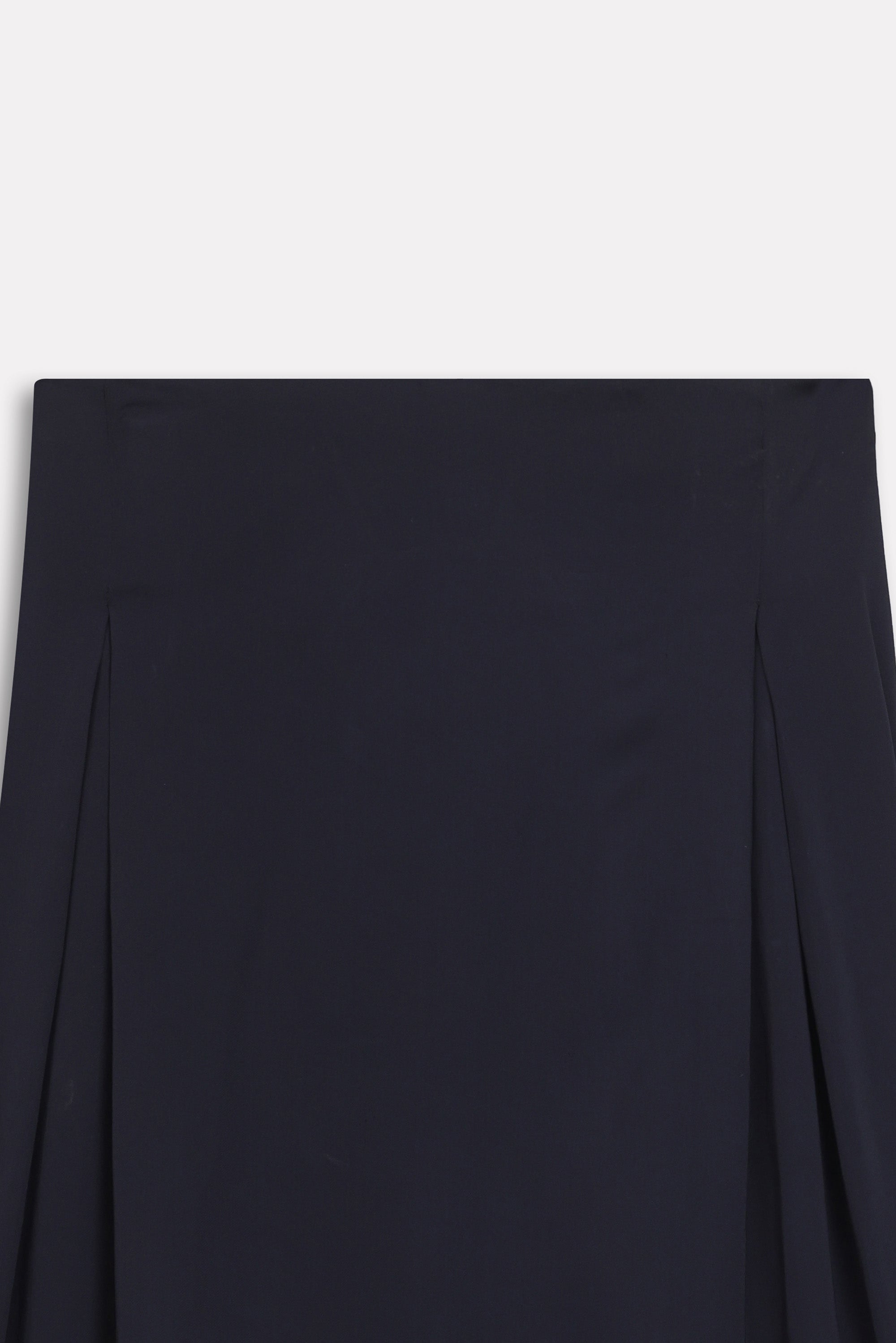 Twill Silk Midi Skirt - Black