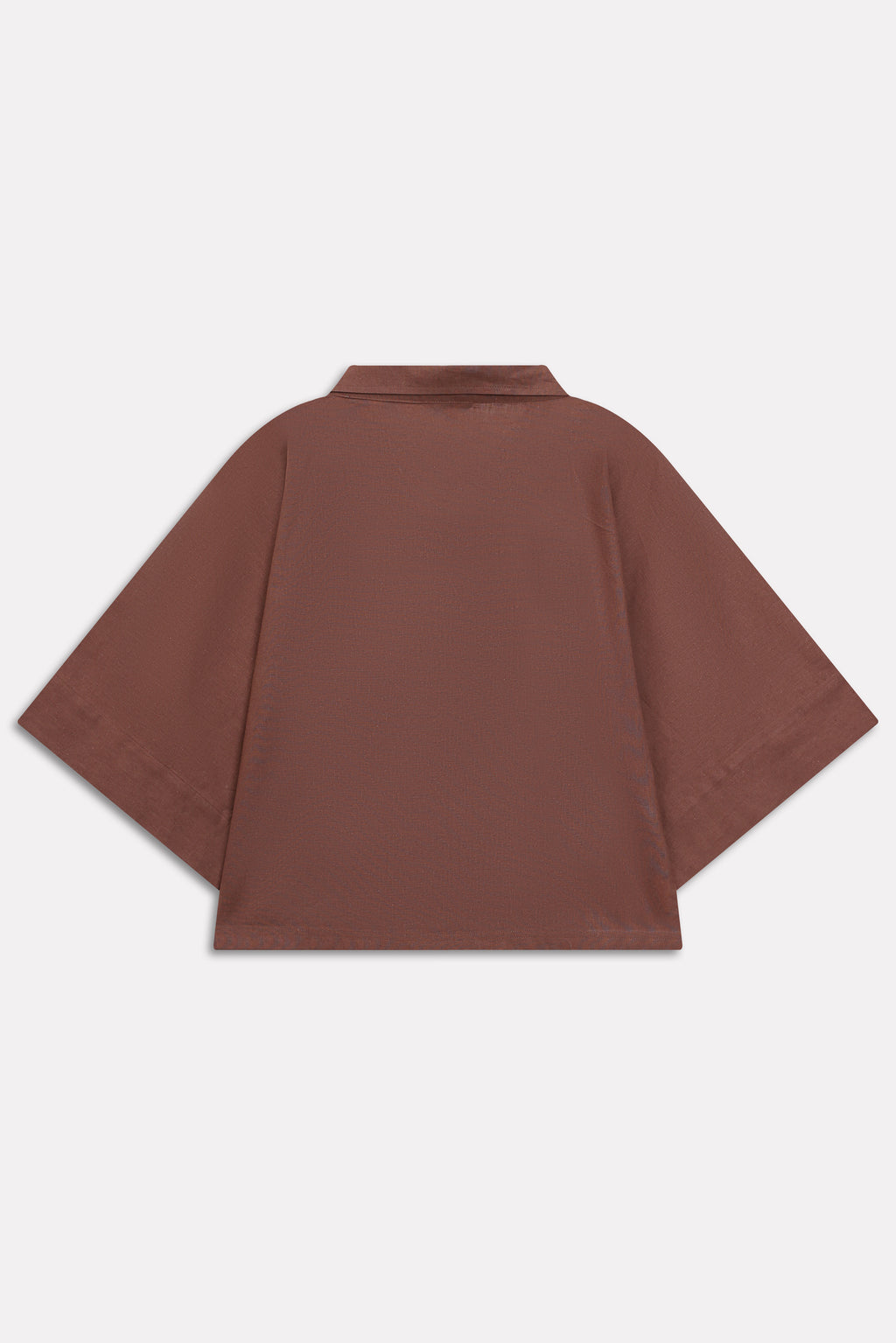 Wide Collar Relaxed Top - Chocolate Brown