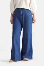 Wide-Leg Denim Jean - Light Blue