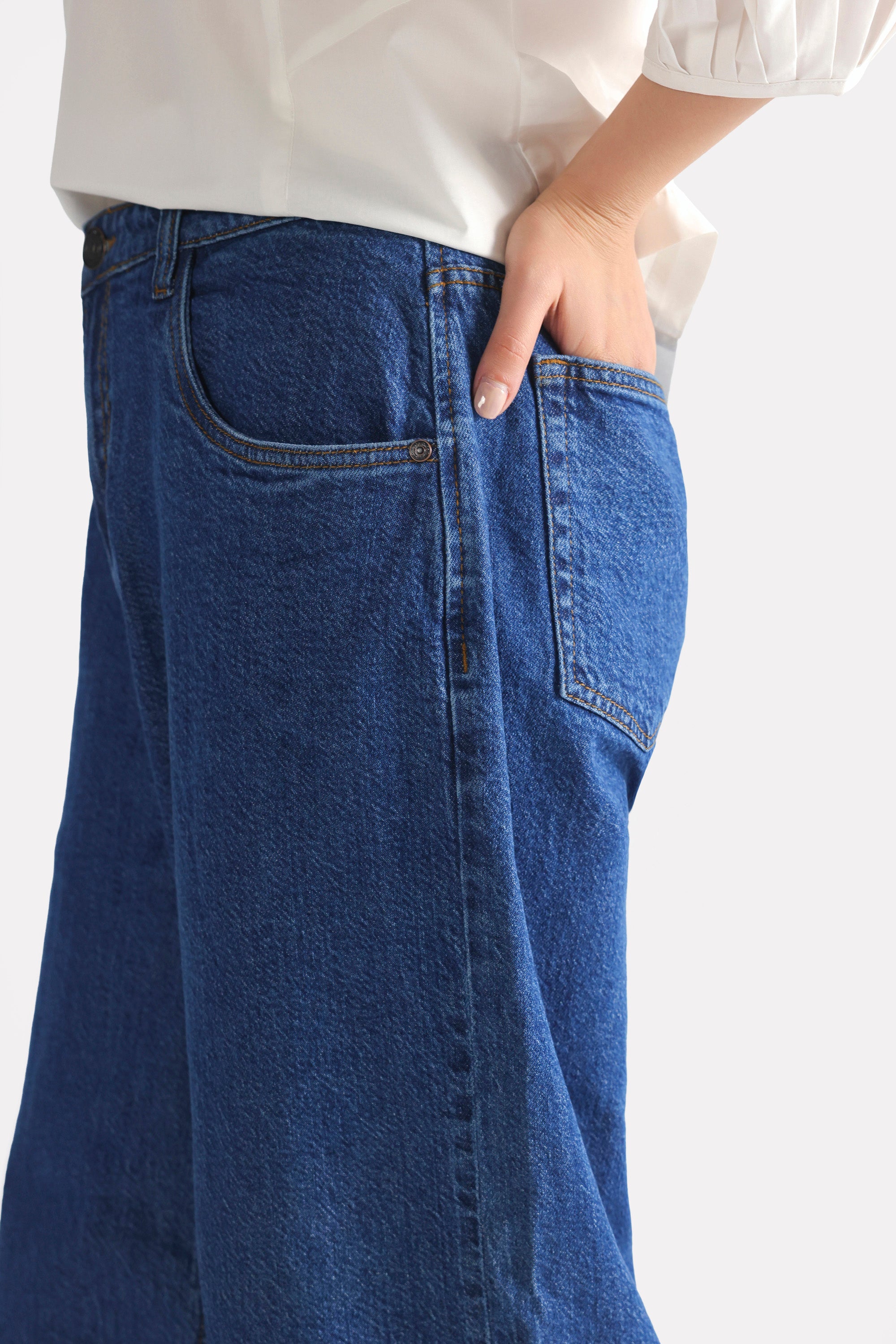 Wide-Leg Denim Jean - Light Blue