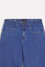 Wide-Leg Denim Jean - Light Blue