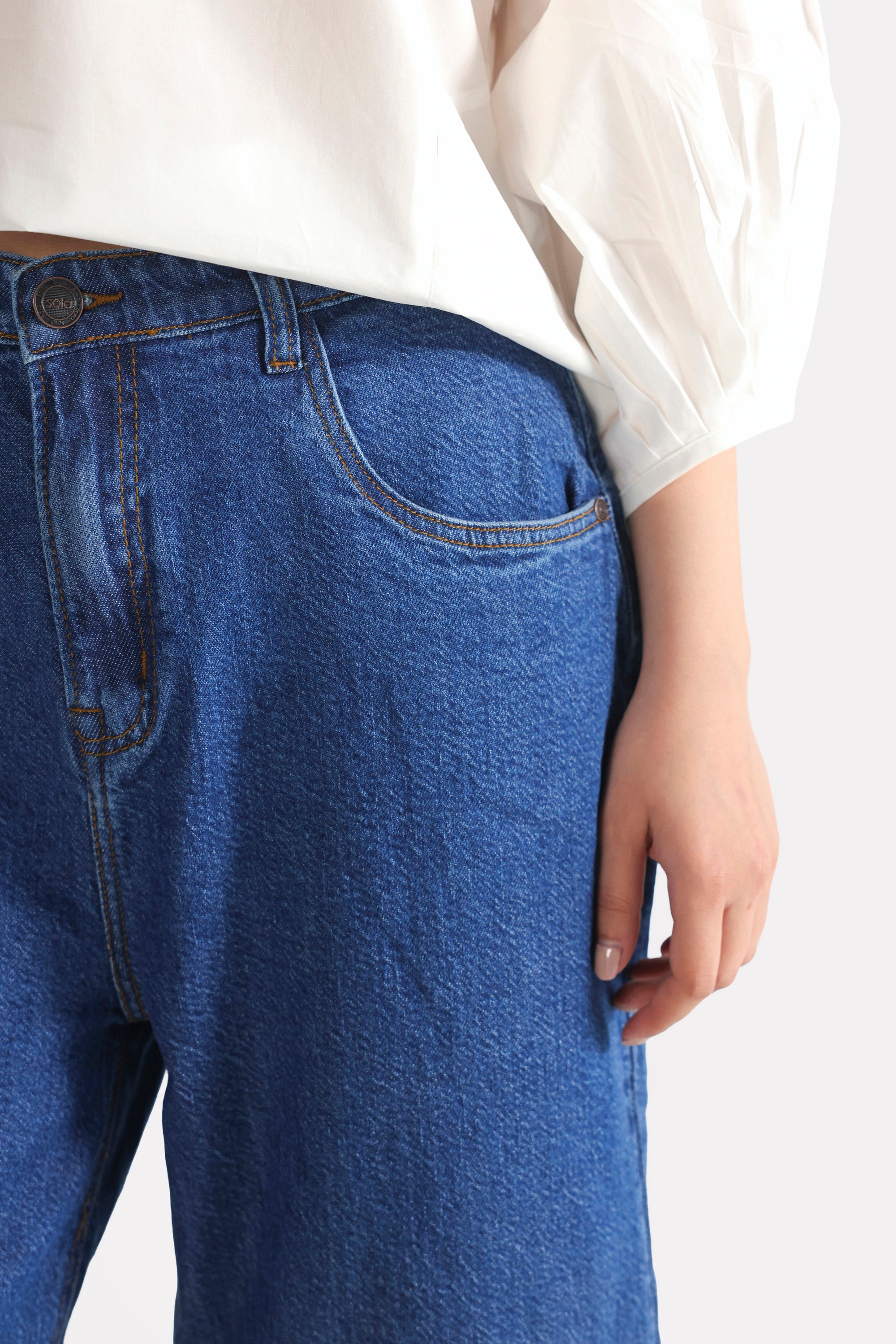 Wide-Leg Denim Jean - Light Blue