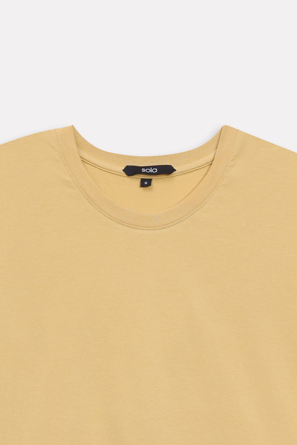 Additional view of the beige cap sleeve t-shirt, by SOLA Pakistan.