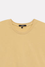 Additional view of the beige cap sleeve t-shirt, by SOLA Pakistan.